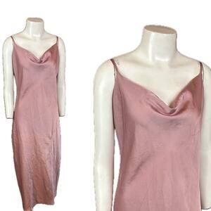 Blush Pink Sleeveless Bias Slip Dress Derek Heart / Large *